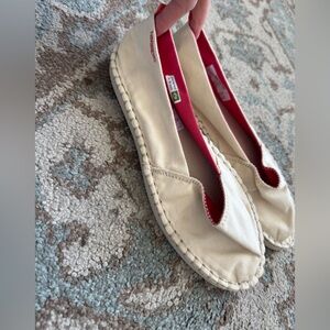 Havaianas Espadrille Look Flat Shoes Size 7 Tan Cream Color